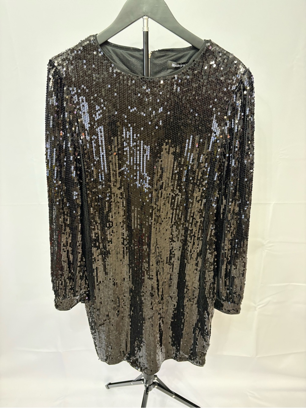 Allegra K Black Sequin Mini Dress